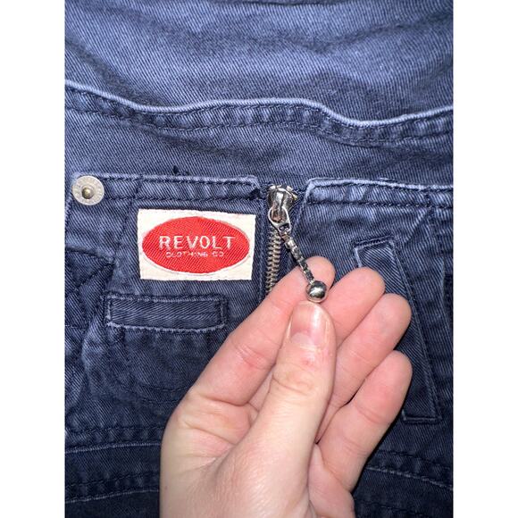 Vintage Revolt Denim Overalls Women's L Blue Carpenter Style Workwear 90s Y2K - Picture 7 of 16